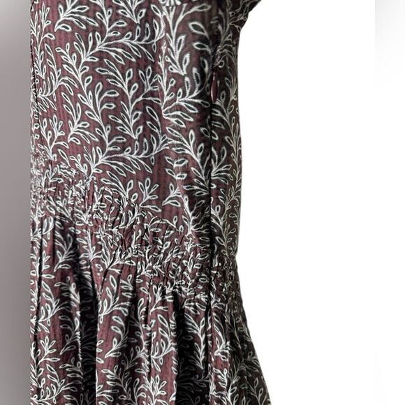 Vanessa Bruno Vahina Smock Waist Puff Sleeve Midi Dress - Picture 8 of 13